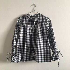 J crew gingham blouse petite xs